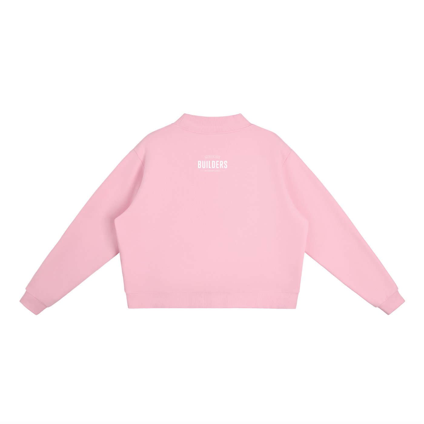 SheBUILDS Varsity Boxy Mock Neck White